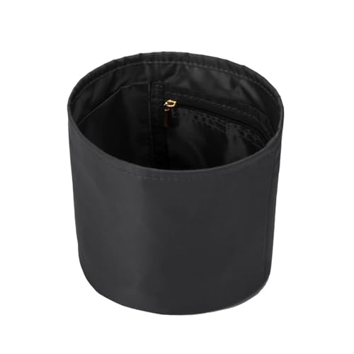 Purse Organizer Insert Nylon Round Bucket Bag Organizer for Handbag Small Tote Dividers Insert (Black) | Nylon Handbag Dividers for Inside Purse,Roomy Organizer for Bucket Bag,Round/Circular Bag Insert,5 Pockets/2 Colors - color: Black