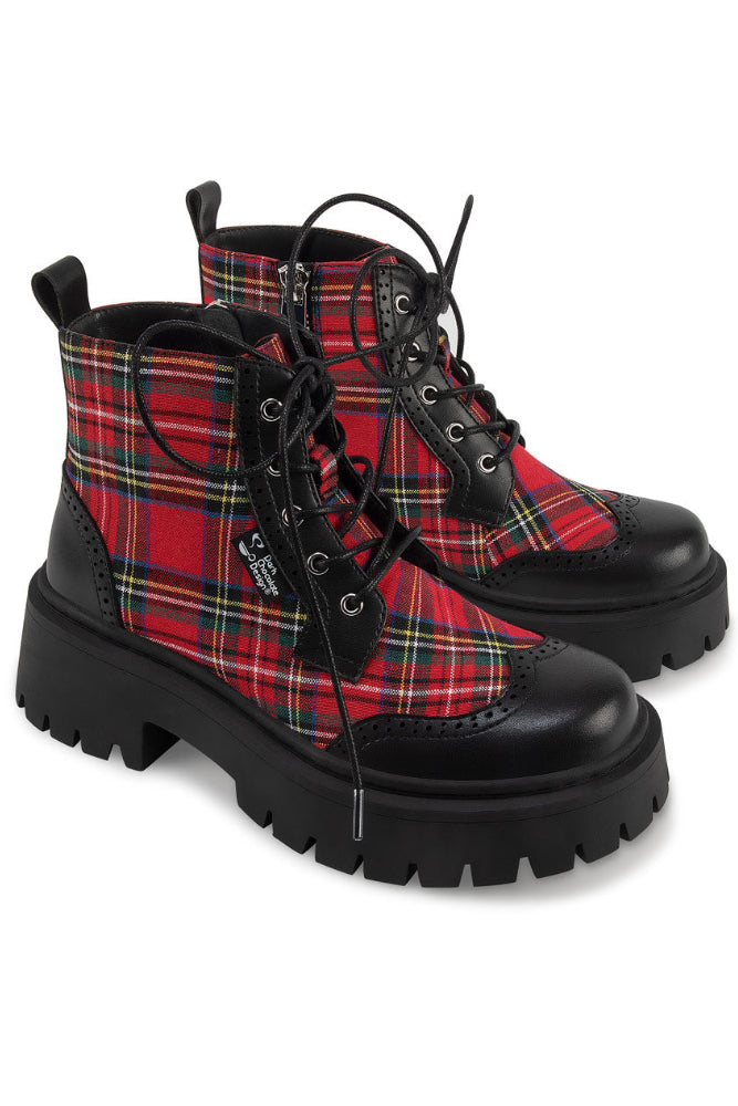 Hot Chocolate Design Red Tartan Women's Boots